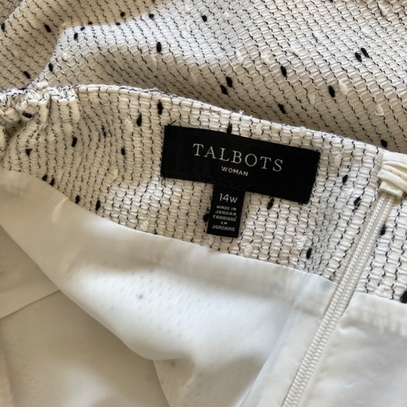 Talbots Women’s 14W Pencil Skirt, black and white confetti - Picture 6 of 8
